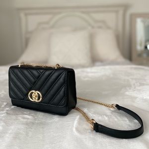 NWOT Black and Golf Leather Crossbody Purse